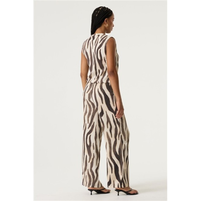 Garcia T-shirt met print Tijger Q260008 Turtledove Bruin 